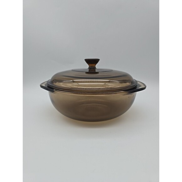 Vintage Pyrex Fireside 023-N Amber 1.5 Quart Round Covered Casserole w/ 623C Lid - Picture 1 of 12